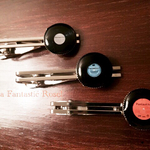 (受注製作)オリジナル文字入れレコード　カフスボタンとタイピンのセット