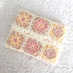 ピーチカラーのお花いっぱいポケットティッシュケース