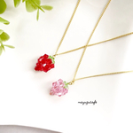 摘みたてswarovskiいちごネックレス