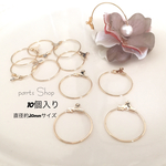 再販 【銅製高品質】　丸カン付きフープ金具  約直径20mmサイズ（約20mmから25mm）  イアリング・ピアス金具　アクセサリー補材　