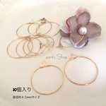 再販 【銅製高品質】　丸カン付きフープ金具  約直径40mmサイズ（約40mmから45mm）  イアリング・ピアス金具　アクセサリー補材　