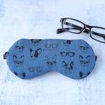 Smart Dog　ネイビー　アイマスク/無料ポーチ付/メンズ/ギフト/フレンチブルドッグ