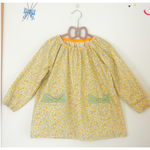 【ご予約品】優しい花柄のkidsスモック★110イエロー