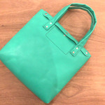 Kelly green leather small tote back 本革 ケリーグリーン トートバッグ 小
