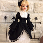姫袖ゴシックドレス 黒セット