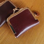 革のがま口アクセサリーケース　深珈琲(がま口6cm)