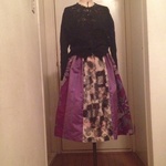 ③かわいい銘仙パッチワークスカート