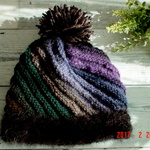野呂英作くれおぱとら毛糸のポンポン付のknit帽（レディースサイズ） 
