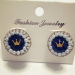 ブルーの王冠イヤーカフ
