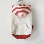 犬服・ストライプpopパーカー_red