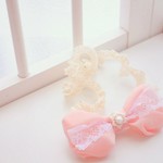 *ﾟ七色パールの リボン カチューム *ﾟ        ベビー ヘアアクセサリー ヘアバンド