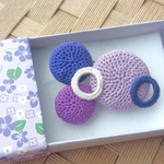 まる×５ブローチ　「purple  & violet」