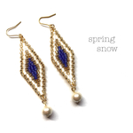 ♢diamond shaped earrings♢（blue）