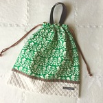 came1lia0419様オーダー品☆北欧トリ柄のお着替え入れ グリーン