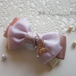 **shiny ribbon**蝶が揺れる♪バレッタ（パープル）