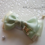 **shiny ribbon**蝶が揺れる♪バレッタ（ミント）