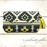 ✾長財布✾通帳ケース タッセル付き♡キリム柄yellow✟