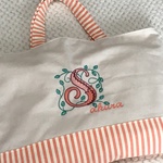 お名前いれます＊レッスンバック＊刺繍