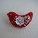 ビーズ刺繍とりさん(ピヨ)ブローチ