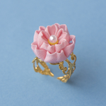 着物 浴衣に♡八重桜♡春うららリング♡ ピンク つまみ細工 卒業式 入学式  着物 袴  指輪 