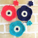 ☆3個セット☆北欧お花コースター☆アクリルエコたわしNo1☆