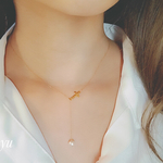 Cross Pearl Chain Necklace