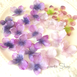 再販 【日本製】フープピアスにもオススメ 大きめサイズ  紫陽花造花  パープル系カラーグラデーションカラー 〜素材感が柔らかめお花シリーズ〜