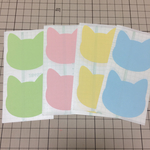 ［order18］《カラーシール4色》ネコ・CAT型《5cm24枚》