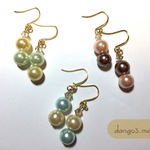 300円☆Wパール☆スワロクリスタルのピアス/イヤリング