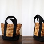 【再３】バスケット柄▼ちびトートバッグ▼