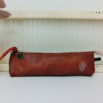 ポニー革のペンケース♪茶色＊ワンウォッシュ＊レザー＊シンプル