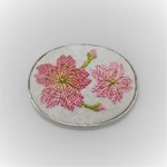 桜の刺繍の帯留めＮｏ2