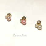 【送料無料】極小 春カラー ビジューピアス・ノンホール樹脂ピアス