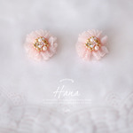 春の新色＊ 桜色のフリルきじばなピアス・イヤリング