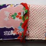 着物リメイク　絞りと花柄の着物で作った和風財布　２２８１