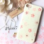 チャーム付き♡桜のiPhone7ソフトケース
