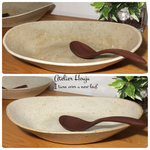 [お取り置き品] カレーボウル（オーバル型） 長径約25cm（グレージュ、アイボリーホワイト）
