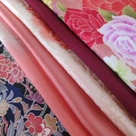 🐇正絹はぎれセット 京友禅 丹後ちりめん ６枚入り 和布 No.12 お細工もの用素材 silk100%