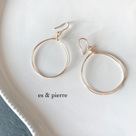 【14KGF】シンプルWフープピアス/イヤリング