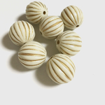 特価！４個 ヴィンテージ ラウンド アクリル ビーズ 筋入り(16mm)