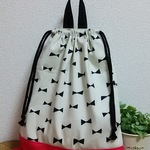 再販💗リボンの 体操服袋  お着替え袋  (白)