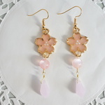 桜ドロップピアス（パール）