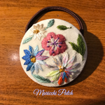 花刺繍 ヘアゴム