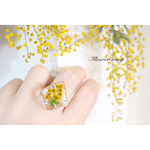 本物ミモザの押し花スクエアリング
