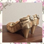 ワンサイズSALE【M】7cmヒールブーケビジューパンプス/BE