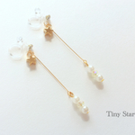 只今✨Wキャンペーン✨再販2✴︎星♡パールのゆらゆらノンホールピアス/ピアス《受注制作》