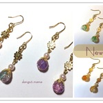 300円☆春色☆ガラスビーズ☆お花のピアス/イヤリング