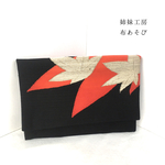 夏帯のクラッチバッグ*紅葉①/帯リメイク