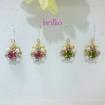 ビジューとパールのキラキラピアス