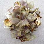紫陽花とオーガンジーリボンのコサージュ